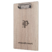 Porte-bloc Nom du texte dérangé Monogramme Modèle Wood Look (Gauche)