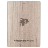 Porte-bloc Nom du texte dérangé Monogramme Modèle Wood Look (Dos)