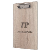 Porte-bloc Nom du texte en bois dénudé Monogramme (Gauche)