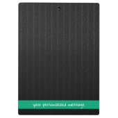 Porte-bloc Nom et message personnalisés Noir moderne personna (Dos)