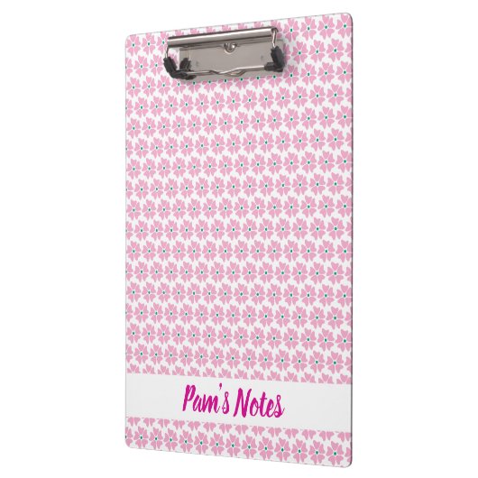 Porte-bloc Nom floral rose moderne (Gauche)