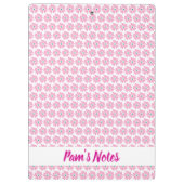Porte-bloc Nom floral rose moderne (Dos)