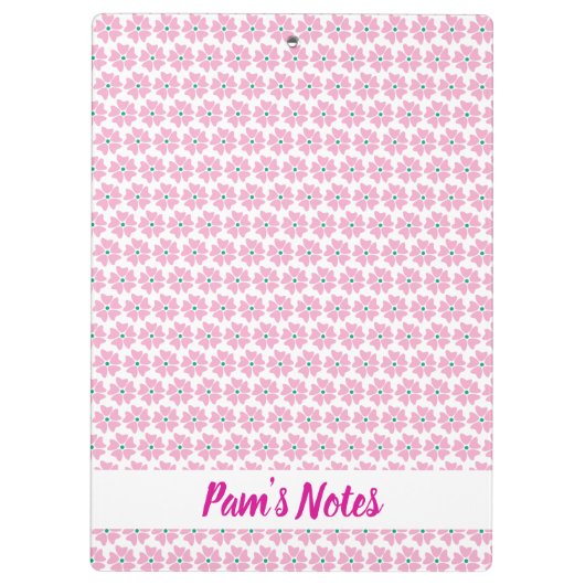 Porte-bloc Nom floral rose moderne (Dos)