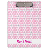 Porte-bloc Nom floral rose moderne (Devant)