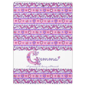 Porte-bloc Nom Gemma signifiant lettre de coeur G porte - blo (Dos)