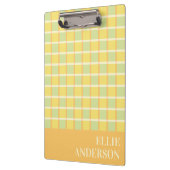 Porte-bloc Nom Moderne Pastel Vert Jaune Orange à Damier (Gauche)
