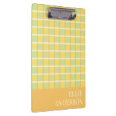 Porte-bloc Nom Moderne Pastel Vert Jaune Orange à Damier (Swatch)