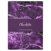 Porte-bloc Nom monogramme de marbre d'agneau pourpre (Dos)