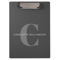 Nom monogramme élégant Professionnel Gris noir