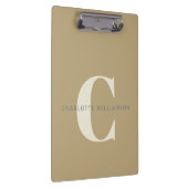 Porte-bloc Nom Monogramme élégant Professionnel Tan Or (Swatch)