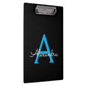 Porte-bloc Nom Monogramme Féminin Écriture Noir Bleu (Swatch)
