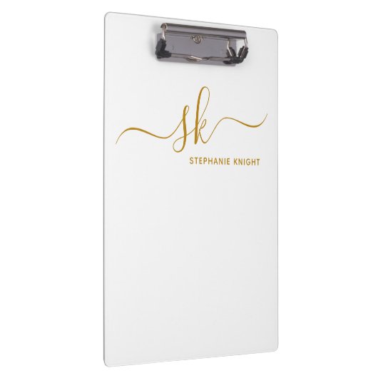 Porte-bloc Nom monogramme Gold Script Professional (Swatch)