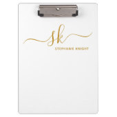 Porte-bloc Nom monogramme Gold Script Professional (Devant)