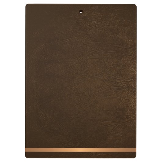 Porte-bloc Nom monogrammé or script marron cuir (Dos)