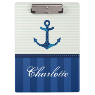 Porte-bloc Nom nautique de coutume d'Ancre de motif de