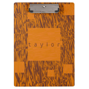 Porte-bloc Nom Orange Carrés Brown Mesh Motifs Blocs Art