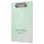 Porte-bloc Nom personnalisé aquarelle verte (Gauche)