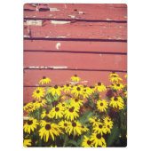 Porte-bloc Nom personnalisé avec bois et fleurs rustiques (Dos)