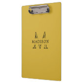 Porte-bloc Nom personnalisé avec monogramme M or professionne (Gauche)