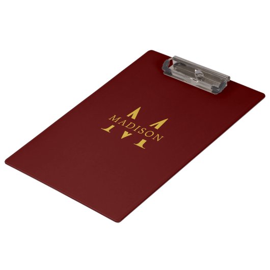 Porte-bloc Nom personnalisé avec monogramme Marron Profession (Incliné)