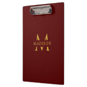 Porte-bloc Nom personnalisé avec monogramme Marron Profession (Gauche)
