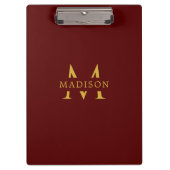 Porte-bloc Nom personnalisé avec monogramme Marron Profession (Devant)