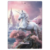 Porte-bloc Nom personnalisé belle licorne (Dos)