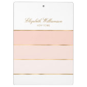Porte-bloc Nom personnalisé Blush Pink Gold (Dos)