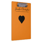 Porte-bloc Nom personnalisé Cute moderne Script Orange love (Swatch)