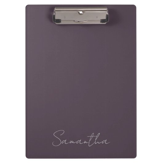 Porte-bloc Nom personnalisé élégant Purple Taupe (Devant)
