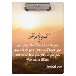 Porte-bloc Nom personnalisé - Jeremiah 29:11 lever du soleil