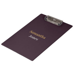 Porte-bloc Nom personnalisé minimaliste moderne bordeaux