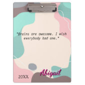 Porte-bloc Nom personnalisé Pastel Wave Office School (Devant)