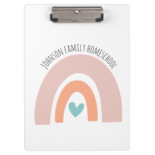 Porte-bloc Nom personnalisé Rainbow Homeschool (Devant)