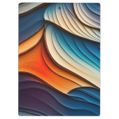 Porte-bloc NOM PERSONNALISÉ Vagues Turquoises et orange Abstr (Dos)