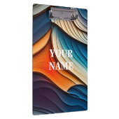 Porte-bloc NOM PERSONNALISÉ Vagues Turquoises et orange Abstr (Swatch)