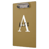 Porte-bloc Nom simple du monogramme de bronze professionnel + (Gauche)