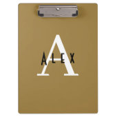 Porte-bloc Nom simple du monogramme de bronze professionnel + (Devant)