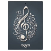 Porte-bloc Note de clic musicale de texte personnalisé (Dos)