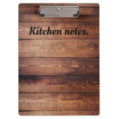 Porte-bloc Notes de cuisine en bois foncé (Devant)