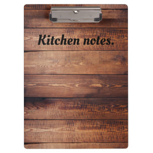 Porte-bloc Notes de cuisine en bois foncé