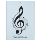 Porte-bloc Notes de musique bleue Porte - bloc personnalisé (Dos)