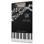 Porte-bloc Notes de musique Piano Monogramme Nom (Gauche)