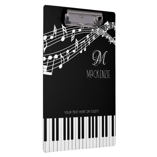 Porte-bloc Notes de musique Piano Monogramme Nom (Swatch)