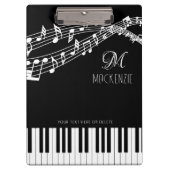 Porte-bloc Notes de musique Piano Monogramme Nom (Devant)
