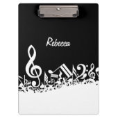 Porte-bloc Notes musicales brouillées blanches personnalisées (Devant)