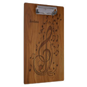 Porte-bloc Notes musicales de Clé Débossé 3D sur le bois (Swatch)