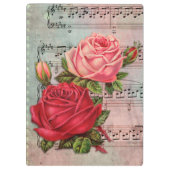 Porte-bloc Notes musicales et Roses vintages (Dos)