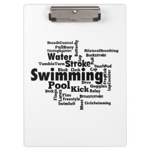 Porte-bloc Nuage de mots de natation