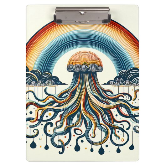 Porte-bloc Nuages arc-en-ciel et tendances (Devant)